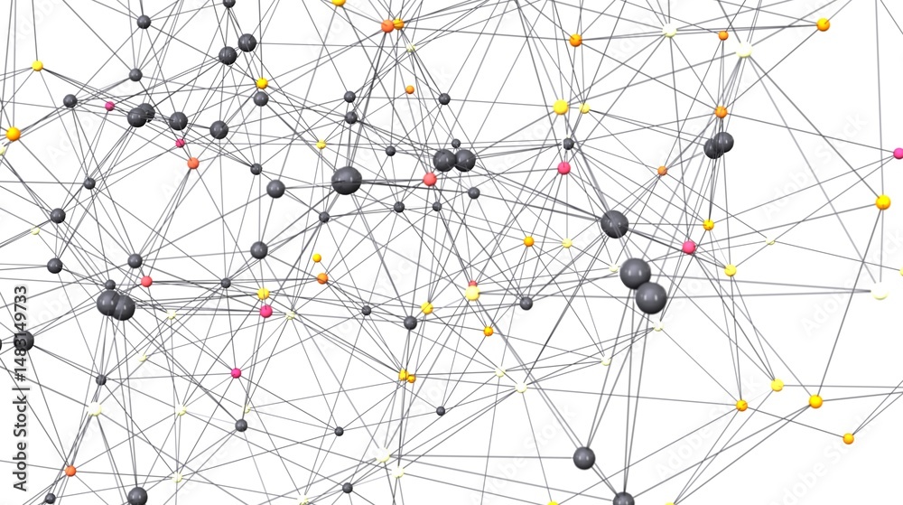 Poster Abstract background image of interconnected nodes. Ideal for technology, network, and connection concepts.