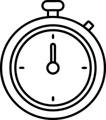 Stopwatch Ticking Line Art Vector Illustration