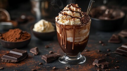 Indulgent Chocolate Coffee Drink with Whipped Cream