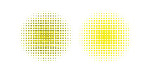 Halftone yellow texture. Dotted gradient, smooth dots spraying and halftones dot background seamless modern arts