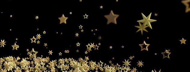 Sparkling gold stars on black. Perfect for holidays, celebrations, and luxury.
