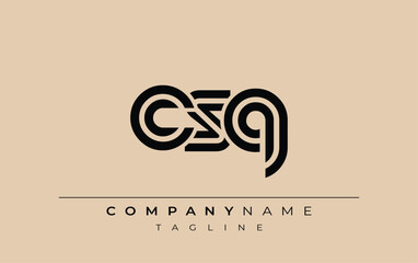 CSQ Creative Unique Modern Letter Logo Design. Stylized logo featuring a unique letter design, presenting abstract minimalist aesthetics and modern appeal.