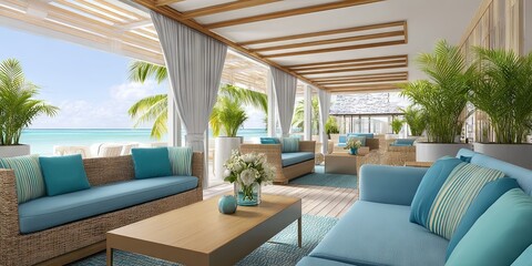  luxury beach hotel - high class five-star resort lodging in  a tropical setting