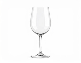 against a stark white backdrop, the focus is on a solitary empty glass. its base is flat and round, providing a stable foundation for the stem that rises upwards