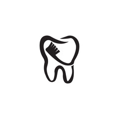 Tooth icon. Dental emblem. Dental care vector illustration