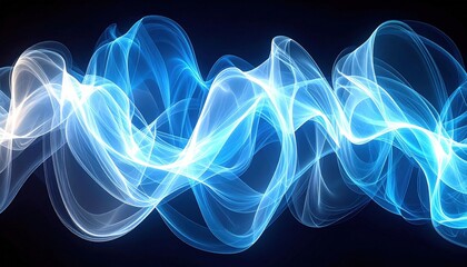 Abstract Glowing Blue Wave Pattern Design