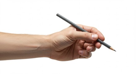 Hand holding graphite pencil ready to write or draw create design sketch art