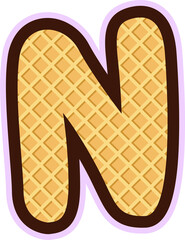 N - Wafer Alphabet Texture Illustration