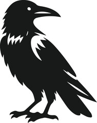 Obraz premium Bird vector silhouette of a crow