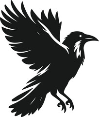 Fototapeta premium Bird vector silhouette of a crow