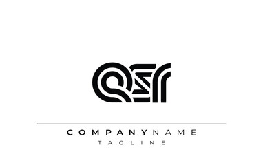 ESR Creative Unique Modern Letter Logo Design. Stylized logo featuring a unique letter design, presenting abstract minimalist aesthetics and modern appeal.