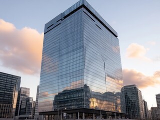 Modern architecture showcase city skyline glass building urban exterior