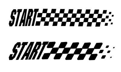 Racing flag vector icon on white background. Checkered flag. start and finish crossed flag. Racing flag.	