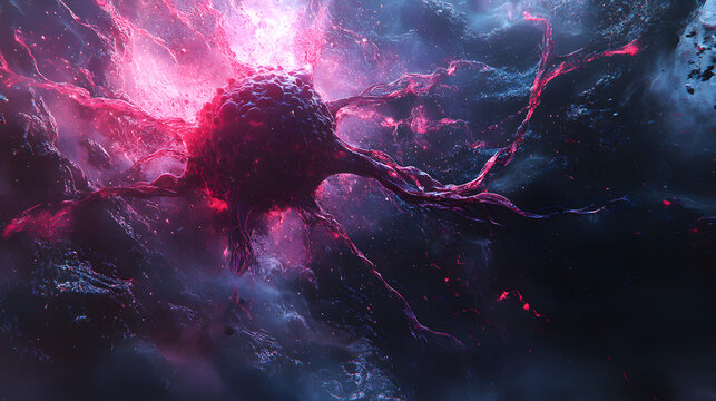 a concept art painting of a human cell going through mitosis