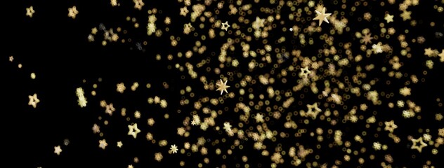 Sparkling gold stars and circles on black. Perfect for holidays, celebrations, and more!