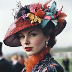 Elegant hats at a horse race 