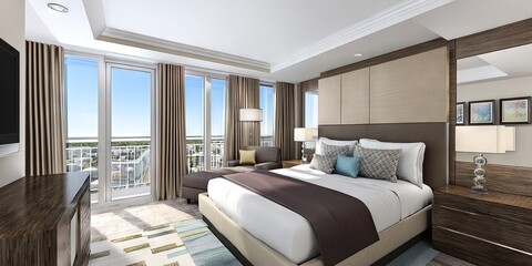 penthouse suite with deluxe accommodations for wealthy upper class