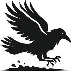 Bird vector silhouette of a crow