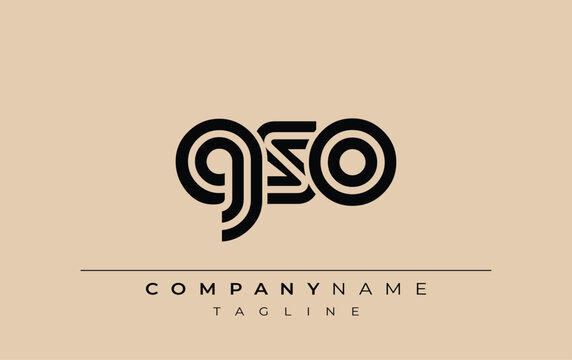 GSO Creative Unique Modern Letter Logo Design. Stylized logo featuring a unique letter design, presenting abstract minimalist aesthetics and modern appeal.