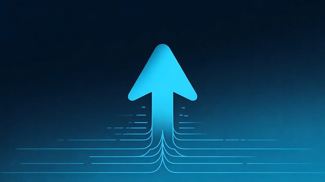 Ascension and Advancement: A visually striking and modern image of a directional arrow soaring upwards, its form composed of converging lines symbolizing growth and progress.