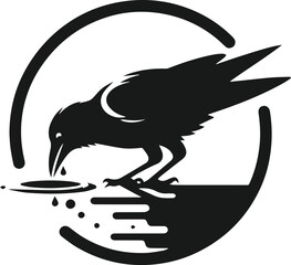 Bird vector silhouette of a crow