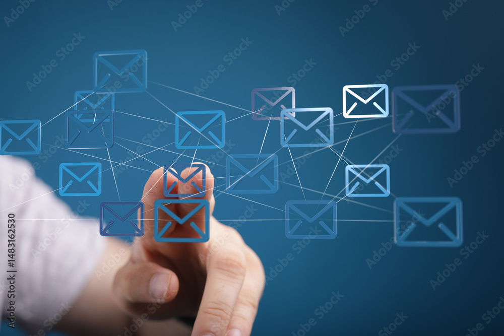 Poster Connecting people through email.  Efficient communication and collaboration.