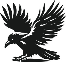 Obraz premium Bird vector silhouette of a crow