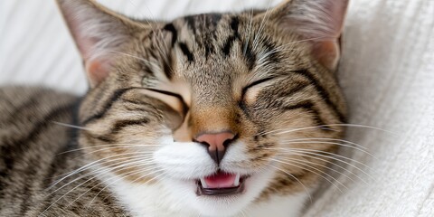 photo of smiling happy cat 