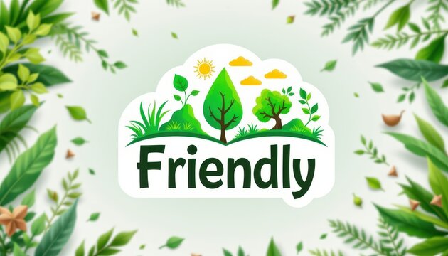 animated eco friendly themed logo with green elements natural motifs and sustainable energy symbols representing environmental awareness and sustainability green energy environmental branding eco frie