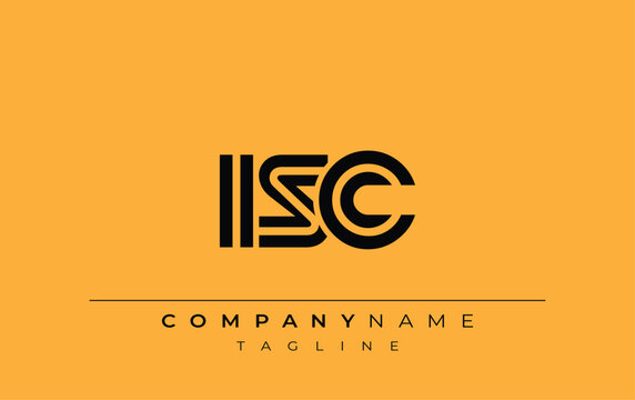 ISC Creative Unique Modern Letter Logo Design. Stylized logo featuring a unique letter design, presenting abstract minimalist aesthetics and modern appeal.
