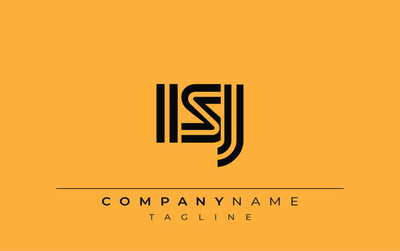 ISJ Creative Unique Modern Letter Logo Design. Stylized logo featuring a unique letter design, presenting abstract minimalist aesthetics and modern appeal.