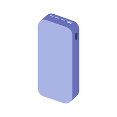 Power bank icon. Tech devices. Flat vector illustration.