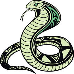 Fototapeta premium Stylized Cobra Snake Illustration