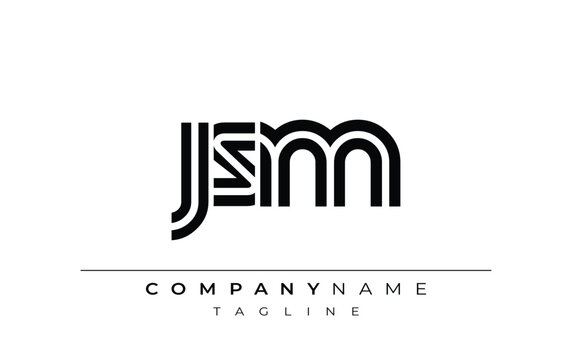 JSM Creative Unique Modern Letter Logo Design. Stylized logo featuring a unique letter design, presenting abstract minimalist aesthetics and modern appeal.