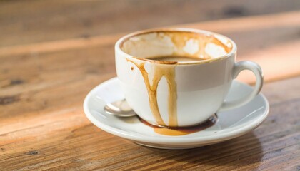 Fototapeta premium Empty Coffee Cup On Wooden Table