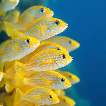 Dynamic Thinscaled Trevally Fish Gliding Through Open Sea Waters