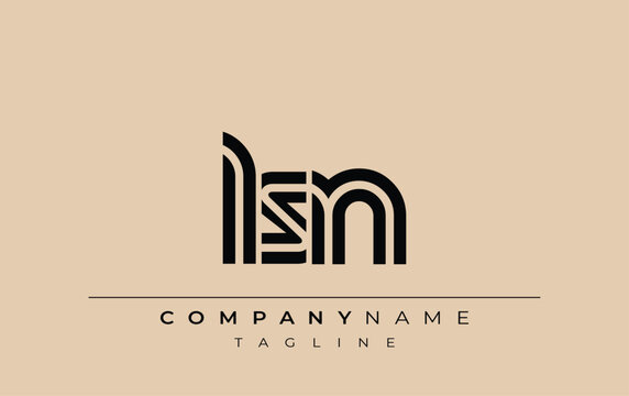 LSN Creative Unique Modern Letter Logo Design. Stylized logo featuring a unique letter design, presenting abstract minimalist aesthetics and modern appeal.