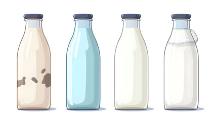 Bottle of Milk Cartoon Vector Illustration for Design Projects and Advertisements