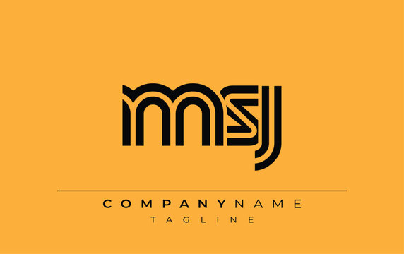 MSJ Creative Unique Modern Letter Logo Design. Stylized logo featuring a unique letter design, presenting abstract minimalist aesthetics and modern appeal.