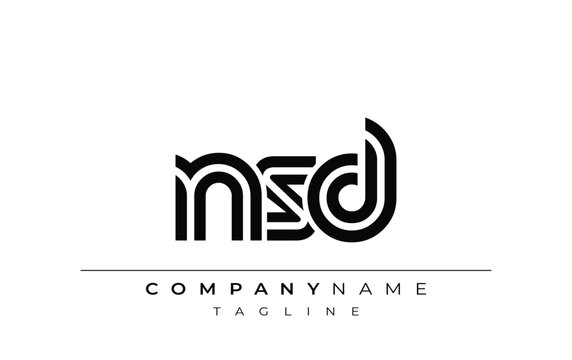NSD Creative Unique Modern Letter Logo Design. Stylized logo featuring a unique letter design, presenting abstract minimalist aesthetics and modern appeal.