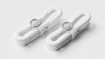Naklejka premium White plastic curtain clips
