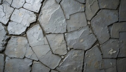 Obraz premium Cracked Stone Wall Background Close Up with Rough Textured Surface