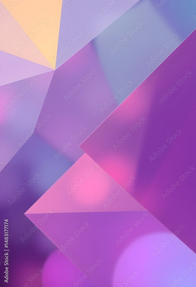 Poster Abstract Geometric Design With Translucent Shapes, Featuring Smooth Borders, Gradient Color Palettes, Subtle Blur Effects. Modern Background Art For Creative Projects. Visual Resource For Digital Art,