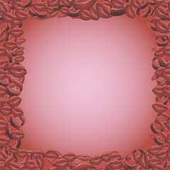 Frame of red female lips. Vector illustration