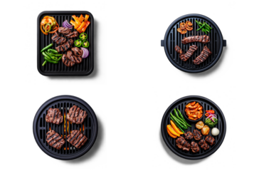 Korean Barbecue Grill with Sizzling Meat