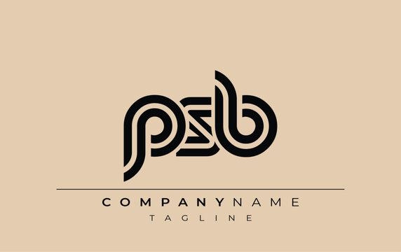 PSB Creative Unique Modern Letter Logo Design. Stylized logo featuring a unique letter design, presenting abstract minimalist aesthetics and modern appeal.