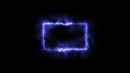 Fire square neon text frame. 4k image.