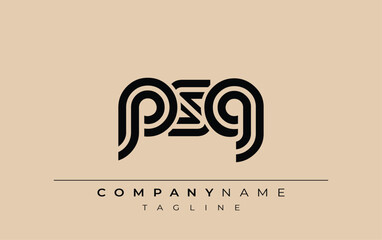 PSG Creative Unique Modern Letter Logo Design. Stylized logo featuring a unique letter design, presenting abstract minimalist aesthetics and modern appeal.