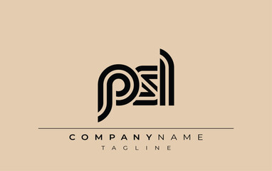 PSL Creative Unique Modern Letter Logo Design. Stylized logo featuring a unique letter design, presenting abstract minimalist aesthetics and modern appeal.