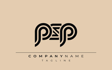 PSP Creative Unique Modern Letter Logo Design. Stylized logo featuring a unique letter design, presenting abstract minimalist aesthetics and modern appeal.